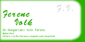 ferenc volk business card